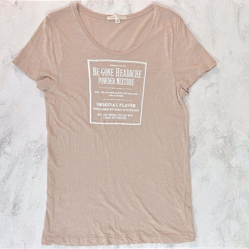 EUC J.Crew 100% Ringspun Cotton 'Headache’ in Rosy Taupe Size Large